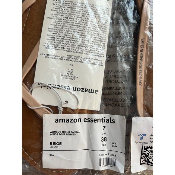 NEW Amazon Essentials Thong Sandal Beige Flat Casual Summer Beach Size 7 - Picture 8 of 8